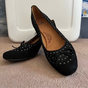 Sofft Suede Studded Bow Heeled Round Toe Shoes